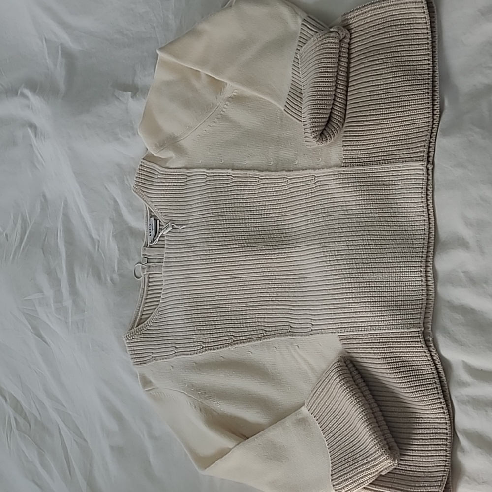 Akris Punto Wool And Cashmere Cream Sweater, Size 14